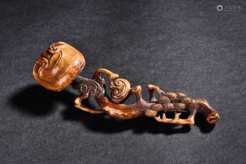 A BAMBOO CARVED RUYI LINGZHI SCEPTER