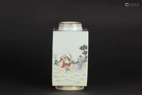 A FAMILLE ROSE 'EIGHT IMMORTALS' VASE