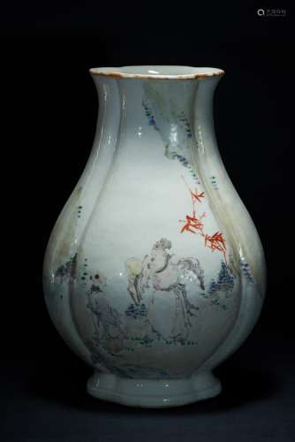 A QIANJIANG-ENAMELLED 'FIGURES' VASE