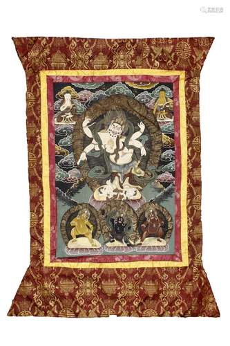 A THANGKA OF WHITE MAHAKALA