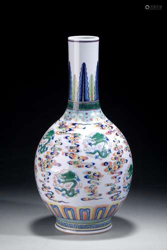 A DOUCAI BOTTLE VASE