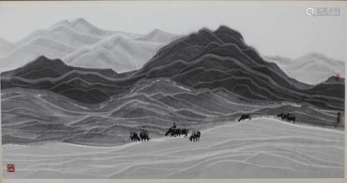 DU YINGQIANG: INK AND COLOR ON PAPER PAINTING