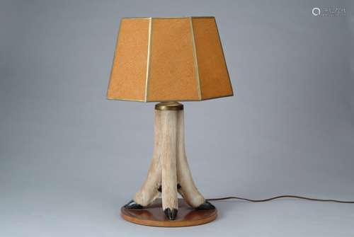 A DEER HOOF TAXIDERMY LAMP