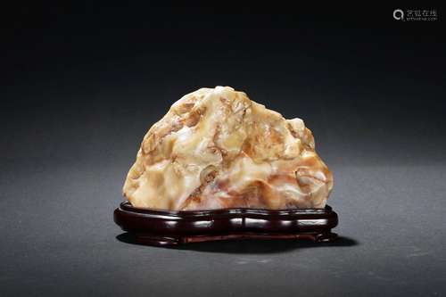 A NATURALISTIC SHOUSHAN SOAPSTONE SCHOLAR'S ROCK