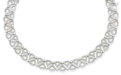 A cultured pearl and diamond necklace, by Chopard