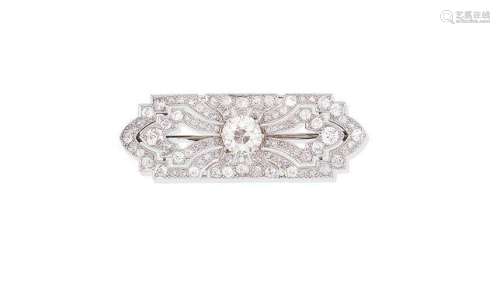 A diamond brooch, circa 1930