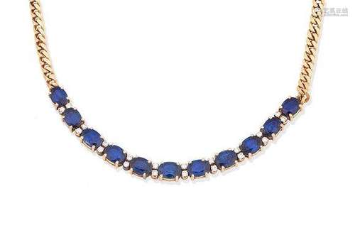 A sapphire and diamond necklace