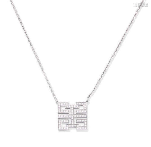 A diamond 'Le Baiser du Dragon' pendant necklace, by Cartier