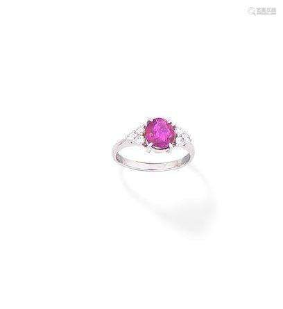 A ruby and diamond ring