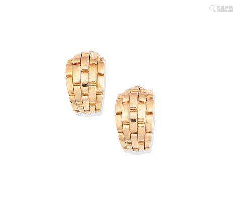 A pair of 'Maillon Panthère' earclips, by Cartier