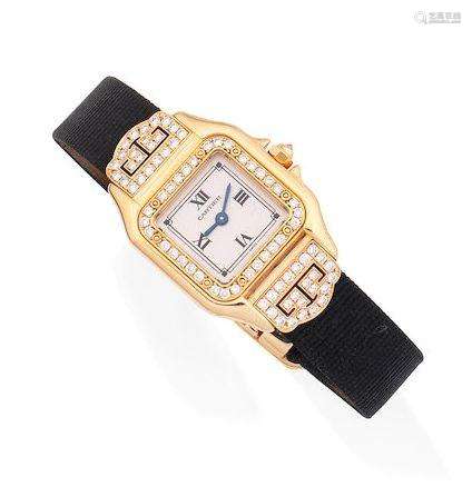 A diamond 'Panthère' watch, by Cartier