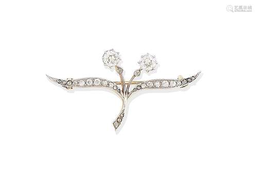 A diamond brooch, circa 1900