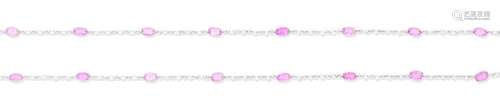 A pink sapphire and diamond longchain