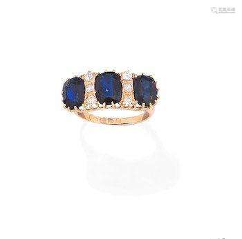 A sapphire and diamond ring