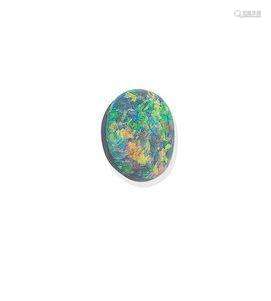 An unmounted black opal