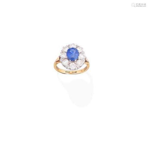 A sapphire and diamond ring