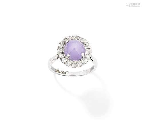 A star sapphire and diamond ring