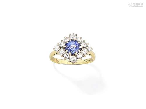 A sapphire and diamond ring