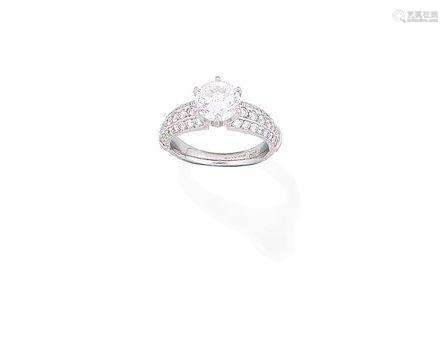 A diamond single-stone ring, by Garrard