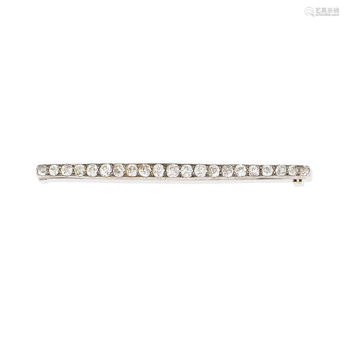 An early 20th century diamond bar brooch