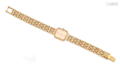 A diamond wristwatch, by Baume & Mercier