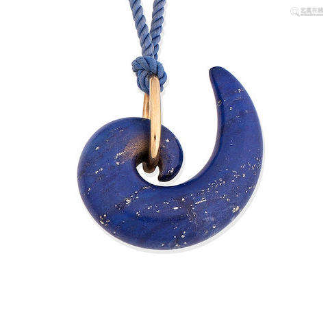 A lapis lazuli pendant, by Tiffany