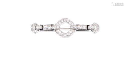 A diamond bar brooch