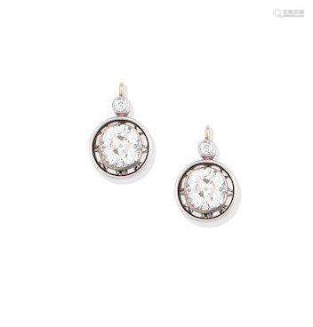 A pair of diamond earrings