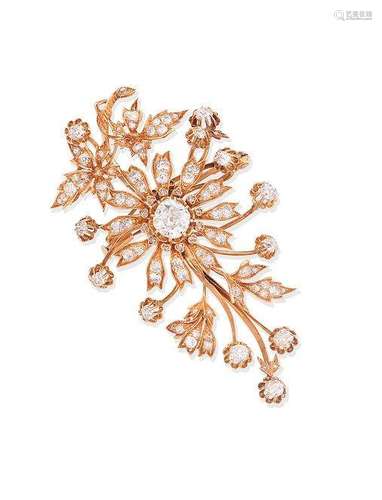 A diamond spray brooch, circa 1895