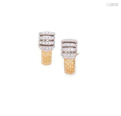 A pair of diamond earclips, by Fope