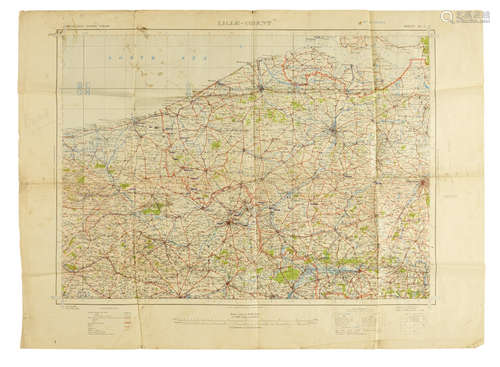 Lille-Ghent.   War Office: 1938. MAP USED AT DUNKIRK.