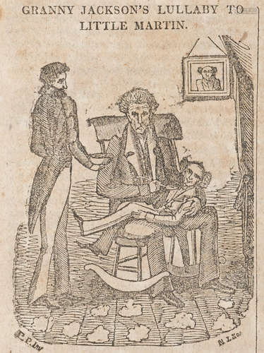 United States Telegraph Extra, No. 3.   Washington: September 17, 1832. EARLIEST AMERICAN PRESIDENTIAL CAMPAIGN CARTOON IN A NEWSPAPER: ANDREW JACKSON'S CAMPAIGN.