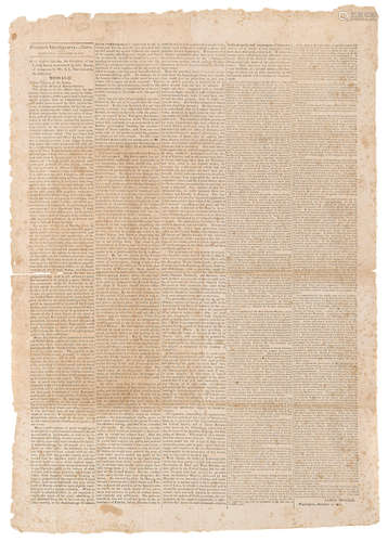 National Intelligencer ... Extra. Washington: December 5, 1821. JAMES MONROE'S 1821 PRESIDENTIAL ADDRESS.