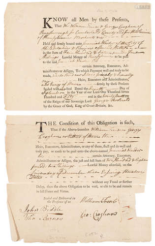 FRENCH AND INDIAN WAR: LAND SPECULATION. TRENT, WILLIAM, and GEORGE CROGHAN.