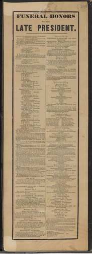 Funeral Honors to the Late President. [Philadelphia: April 19, 1865.] LINCOLN'S FIRST AND PRIMARY FUNERAL CEREMONY.