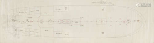 Original ink drawing, being a plan of the 