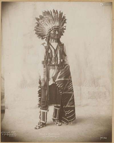 White Buffalo—Cheynees. Omaha:1898. RINEHART'S PHOTOGRAPH OF WHITE BUFFALO. RINEHART, F.A.