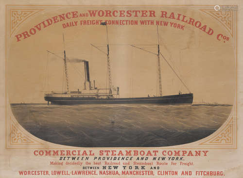 Providence and Worcester Railroad Cos. Daily Freight Connection with New York. Commercial Steamboat Company Between Providence and New York. [1850s]. STEAMBOATS.