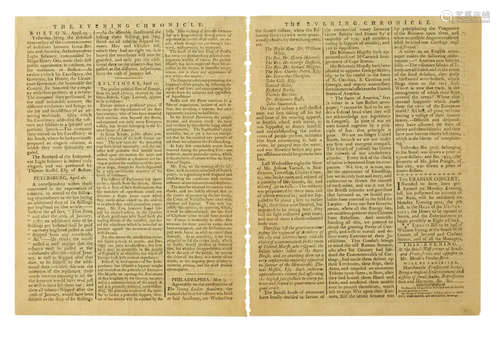 The Evening Chronicle, vol I no 39. Philadelphia: Robert Smith, May 5, 1787. A DIVIDED AMERICA, IN 1787.