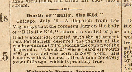 In The Dallas Daily Herald. Dallas, TX: July 20, 1881. DEATH OF 