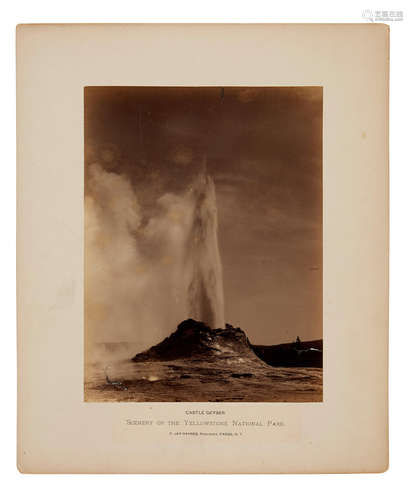 Collection of 9 albumen print photographs of Yellowstone National Park,  YELLOWSTONE PARK. HAYNES, FRANK JAY. 1853-1921.