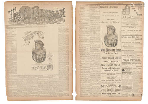 The Freeman, A National Illustrated Colored Newspaper, vol 5, no 37.   Indianapolis, IN: September 16, 1893. FIRST AFRICAN-AMERICAN ILLUSTRATED NEWSPAPER.