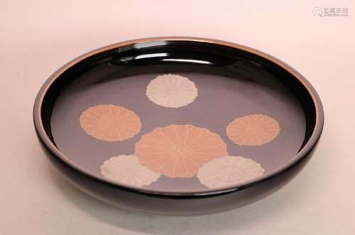 Japanese Lacquer Bowl with Mom Floral Motif