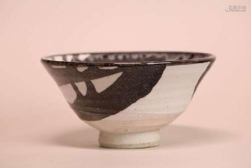 Japanese Ceramic Teabowl - Signed - Splash Glaze