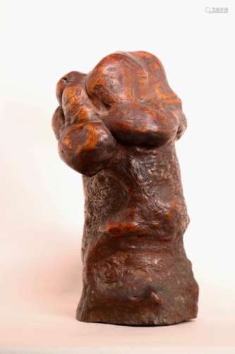 Unusual Chinese Erotic Burlwood Sculpture