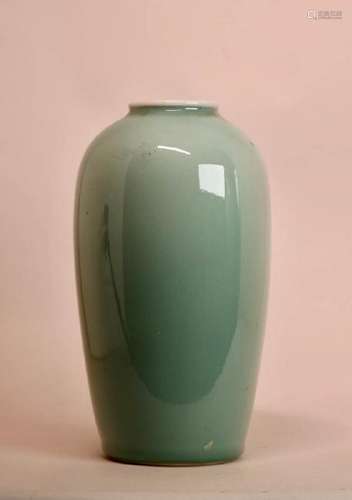 Japanese Celadon Porcelain Vase with Impressed Seal