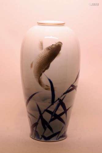 Japanese Fukugawa Porcelain Vase - Koi