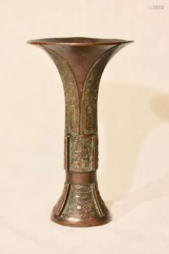 Chinese Bronze Ku Vase