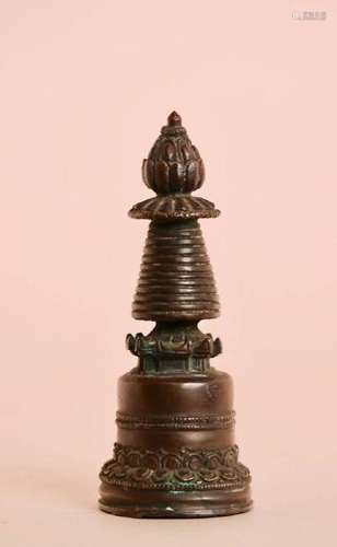 Tibetan Bronze Stupa