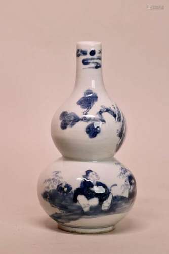 Chinese Blue White Double Gourd Vase - Figural